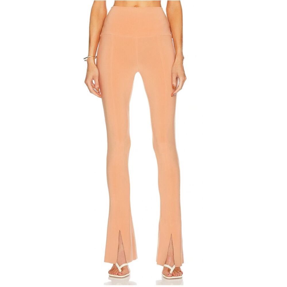 Norma Kamali Spiced Flare Split Hem Pants - High Waisted Minimalist